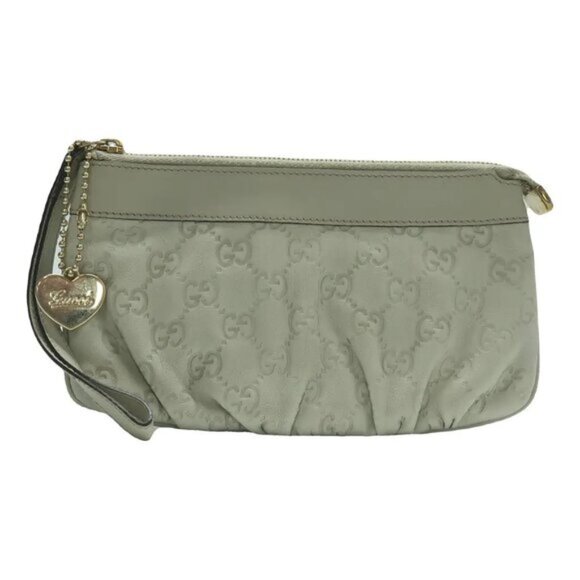 GUCCI Grey Leather Clutch Bag 407-061925 - Picture 1 of 12